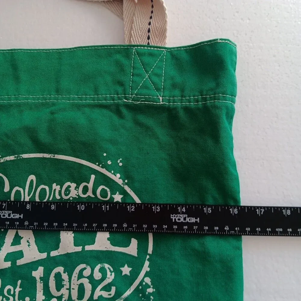 Polar Graphics Green Canvas Tote Vail Colorado Shopping Book Bag
